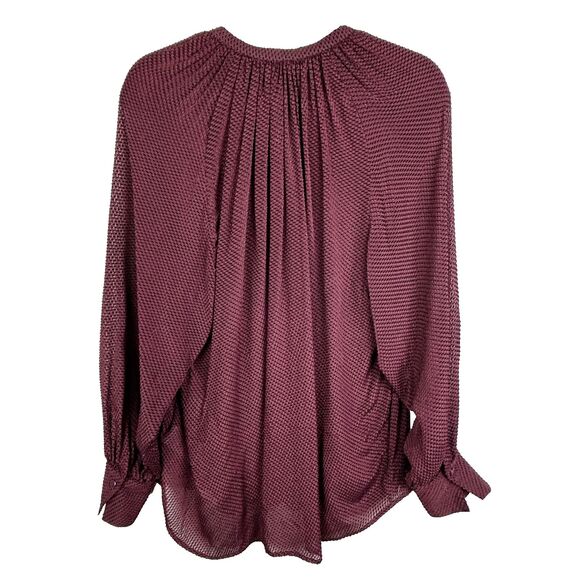 Equipment Femme Corbette Blouse in Aubergine Bis Silk Button Up Fil Coupe Top M - Picture 7 of 12